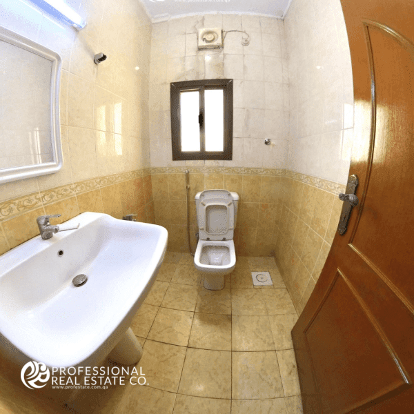 Bathroom of Unfurnished 3 BHK Apartment in Al Sadd, Near Avenue Hotel, suitable for bachelors or families.