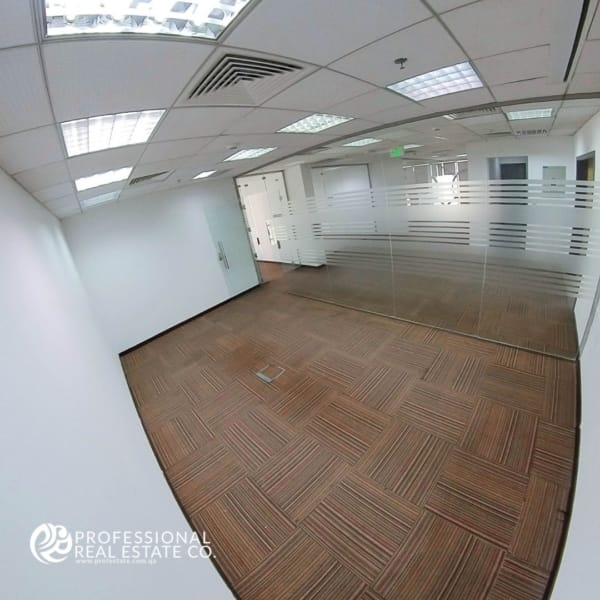 Another large office room in an unfurnished open office space in Bin Mahmoud, offering flexible design and layout for business use