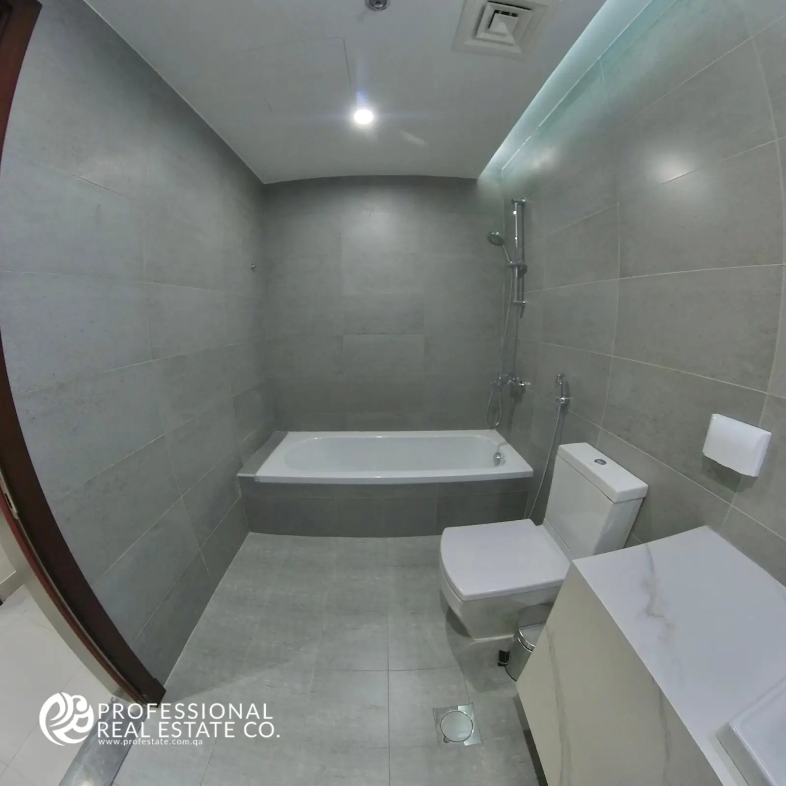 Guest Bathroom in the fully furnished apartment in Lusail.