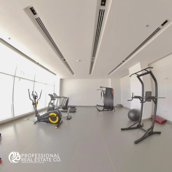 Gym in the fully furnished 1 BHK apartment in Lusail.