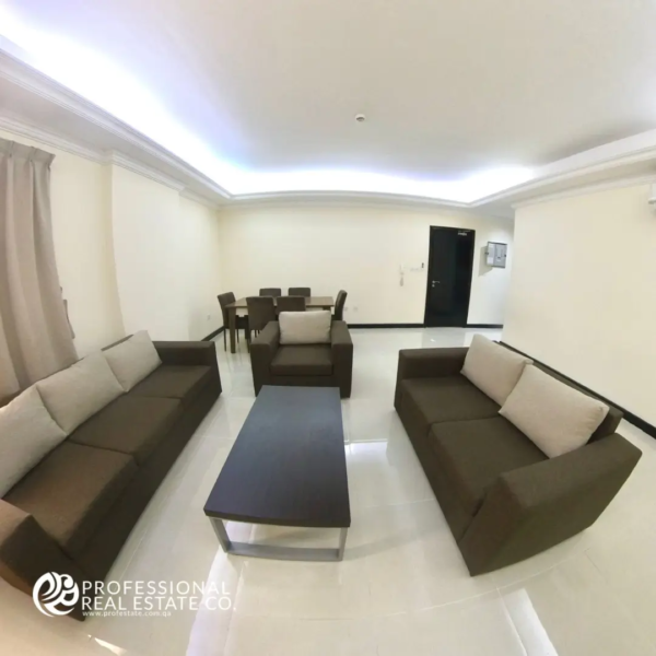 Fully furnished living area in 2 BHK apartment for rent in Al Naser, Doha – Modern and spacious layout