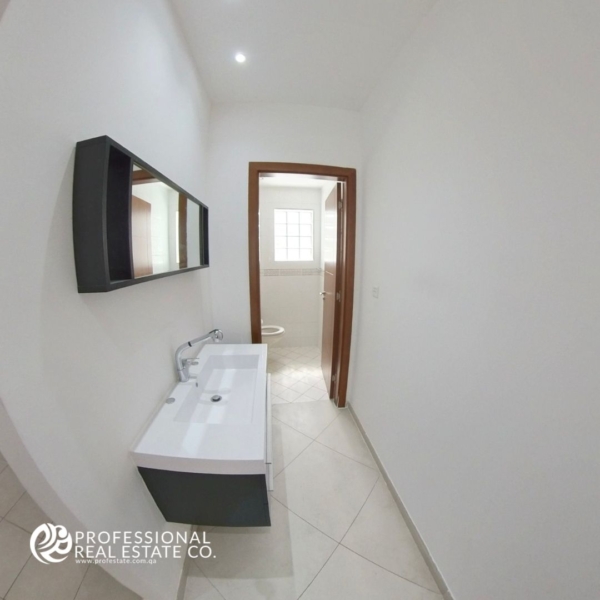 Small bedroom toilet in a semi-furnished 3 BHK compound villa in West Bay Lagoon – Convenient and modern for family use.