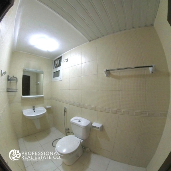 Modern powder room in an unfurnished 5 BHK standalone villa in Al Waab, perfect for family living.