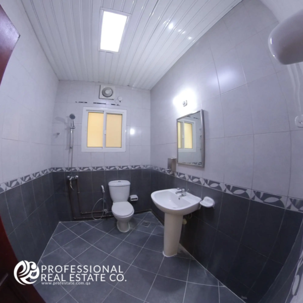 Third bathroom in an unfurnished 4 BHK apartment for rent in Al Naser, offering a customizable space with modern potential.