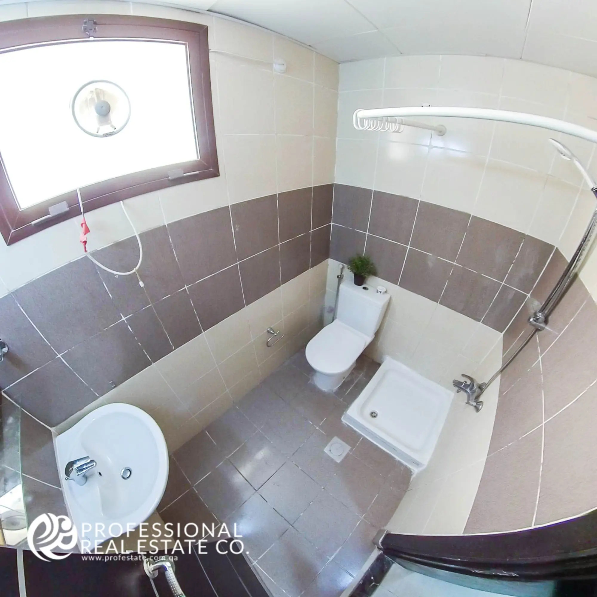 Modern Bathroom in Fully Furnished 1 BHK Apartment for Rent in Muaither