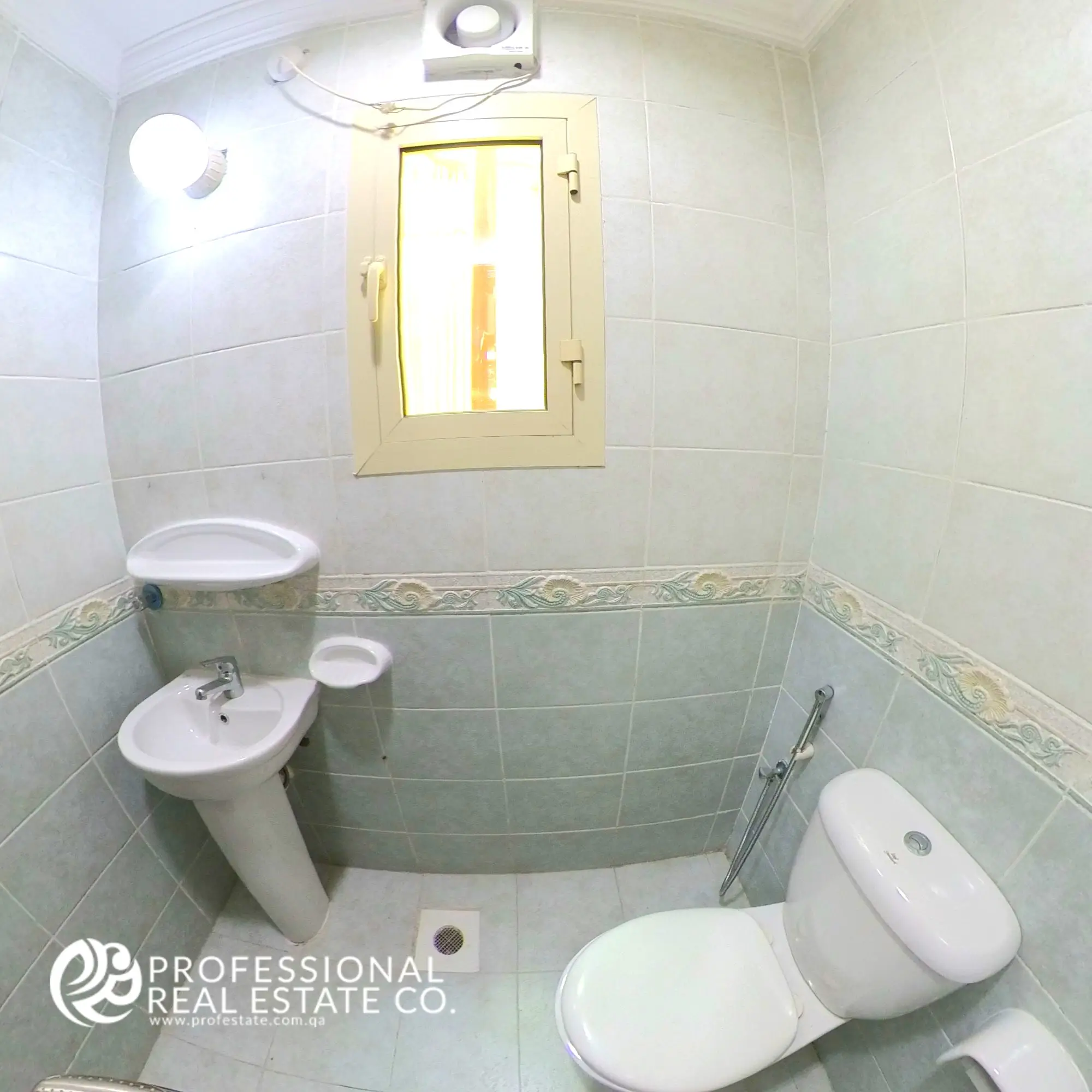 Second toilet with shower compartment in an unfurnished 2 BHK apartment in Al Sadd, Doha