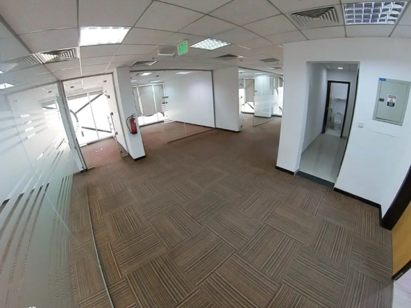 Main open office area in unfurnished office open space in Bin Mahmoud, Doha