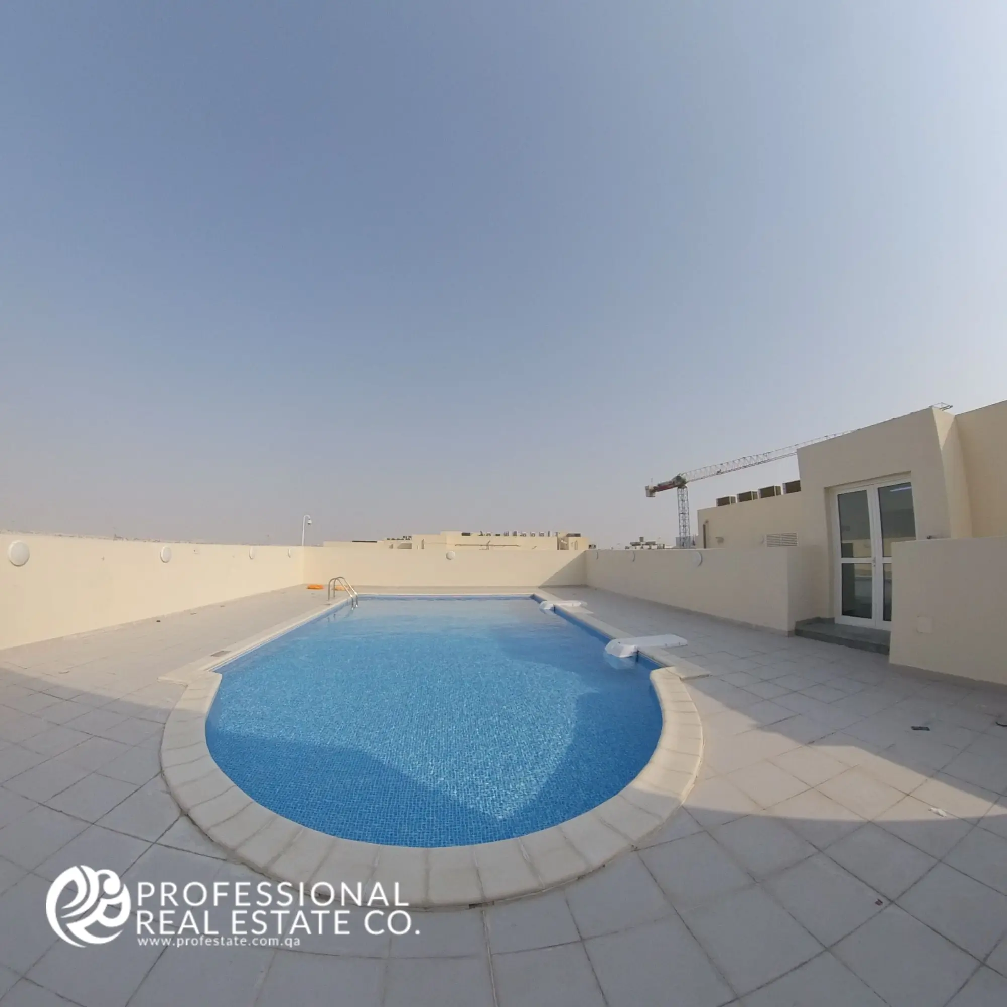 Alternative view of swimming pool area in a fully furnished 2 BHK apartment in Al Waab, Doha